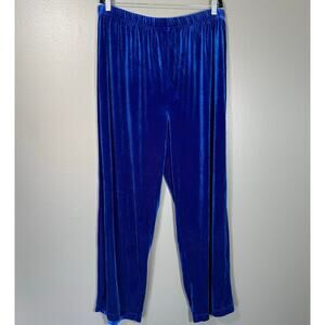 Bob Mackie Bright Blue Velour Wide Leg Lounge Pants - 22W - Women's Plus Size